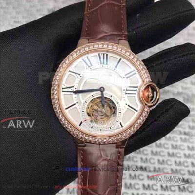 TF Factory Ballon Bleu De Cartier Flying Tourbillon Rose Gold Diamond Case 39mm Automatic Watch